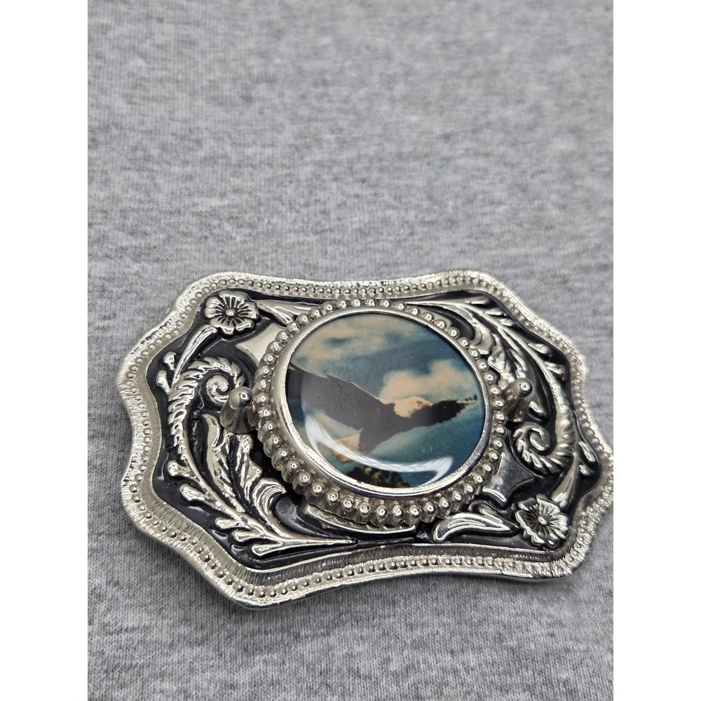 Large Filigree Southwestern Bald Eagle Resin Americana Western Belt Buckle - Picture 8 of 10